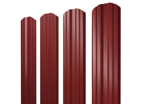 Штакетник Twin фигурный 0,5 Rooftop Бархат RAL 3011 коричнево-красный