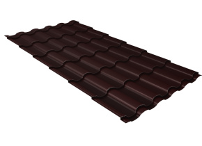 Металлочерепица кредо Grand Line 0,5 Velur RAL 8017 шоколад