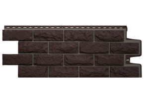 Фасадная панель Grand Line Колотый камень Премиум шоколадная (шов RAL 7006)