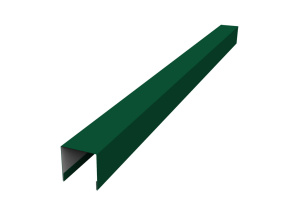 Планка вертикальная лицевая для горизонтального монтажа штакетника 0,45 PE с пленкой RAL 6005 зелены
