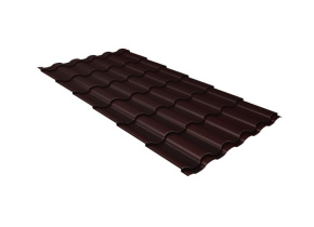 Металлочерепица кредо Grand Line 0,5 Quarzit PRO Matt RAL 8017 шоколад