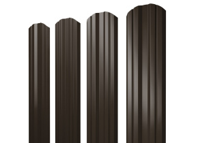 Штакетник Twin фигурный 0,4 PE-Matt-Double RR32 темно-коричневый