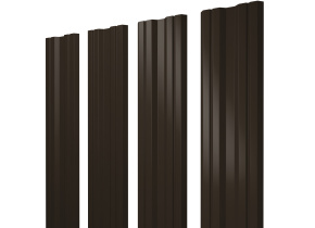Штакетник Twin 0,5 GreenCoat Pural BT RR 32 темно-коричневый (RAL 8019 серо-коричневый)