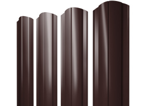 Штакетник Круглый фигурный 0,5 GreenCoat Pural BT, matt RR 887 шоколадно-коричневый (RAL 8017 шокола
