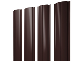 Штакетник Полукруглый Slim 0,5 GreenCoat Pural BT RR 887 шоколадно-коричневый (RAL 8017 шоколад)