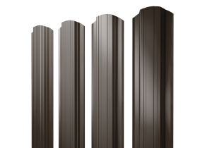 Штакетник Прямоугольный фигурный 0,5 Rooftop Бархат RR 32 темно-коричневый