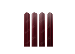 Штакетник Прямоугольный фигурный 0,45 PE-Doube RAL 3005 красное вино (1,5м)