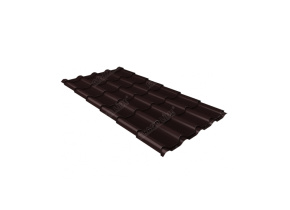 Металлочерепица камея 0,5 Rooftop Бархат RAL 8017 шоколад