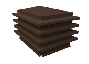 Дымник на трубу елка 930х480мм 0,5 Satin с пленкой RAL 8017 шоколад