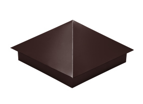 Колпак на столб 390х390мм 0,5 GreenCoat Pural BT с пленкой RR 887 шоколадно-коричневый (RAL 8017 шок