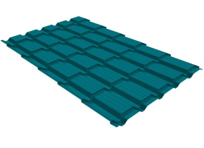 Металлочерепица квадро профи 0,45 PE RAL 5021 водная синь