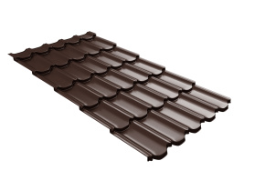Металлочерепица квинта плюс Grand Line c 3D резом 0,5 Rooftop Бархат RAL 8017 шоколад