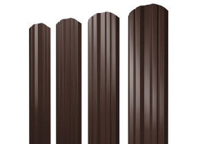 Штакетник Twin фигурный 0,5 Velur RAL 8017 шоколад