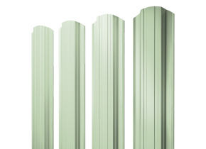 Штакетник Прямоугольный фигурный 0,45 PE RAL 6019 бело-зеленый