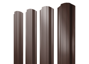 Штакетник Прямоугольный фигурный 0,5 GreenCoat Pural BT, matt BT RR 887 шоколадно-коричневый (RAL 80