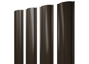 Штакетник Полукруглый Slim 0,5 Velur RR 32 темно-коричневый