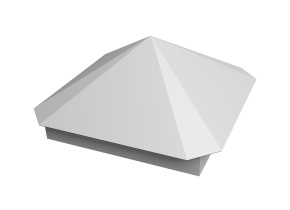 Колпак на столб Пирамида 390х390мм 0,45 Drap с пленкой RAL 9003 сигнальный белый