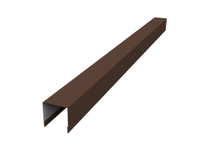 Планка вертикальная лицевая для горизонтального монтажа штакетника 0,45 Drap RAL 8017 шоколад