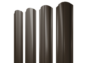 Штакетник Полукруглый Slim фигурный 0,5 GreenCoat Pural BT, matt RR 32 темно-коричневый (RAL 8019 се