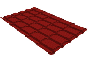Металлочерепица Верховье квадро профи Grand Line 0,45 Полиэстер RAL 3011 коричнево-красный
