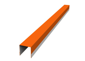 Планка вертикальная обратная для горизонтального монтажа штакетника 0,45 PE с пленкой RAL 2004 оранж