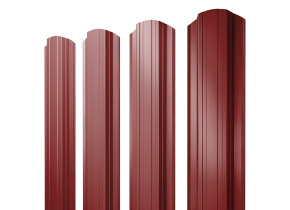 Штакетник Прямоугольный фигурный 0,45 PE RAL 3011 коричнево-красный