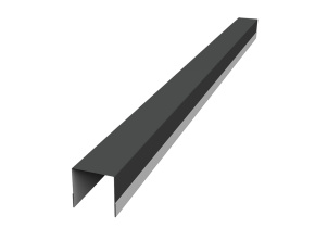 Планка вертикальная обратная для горизонтального монтажа штакетника 0,45 Drap RAL 7016 антрацитово-с