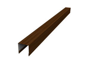 Планка вертикальная лицевая для горизонтального монтажа штакетника 0,45 Print Elite Choco Wood TwinC