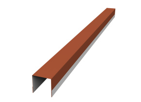 Планка вертикальная обратная для горизонтального монтажа штакетника 0,45 PE с пленкой RAL 8004 терра