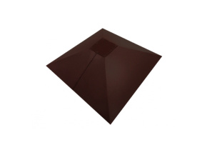 Колпак на столб под фонарь 390х390мм 0,5 GreenCoat Pural BT, matt с пленкой RR 887 шоколадно-коричне